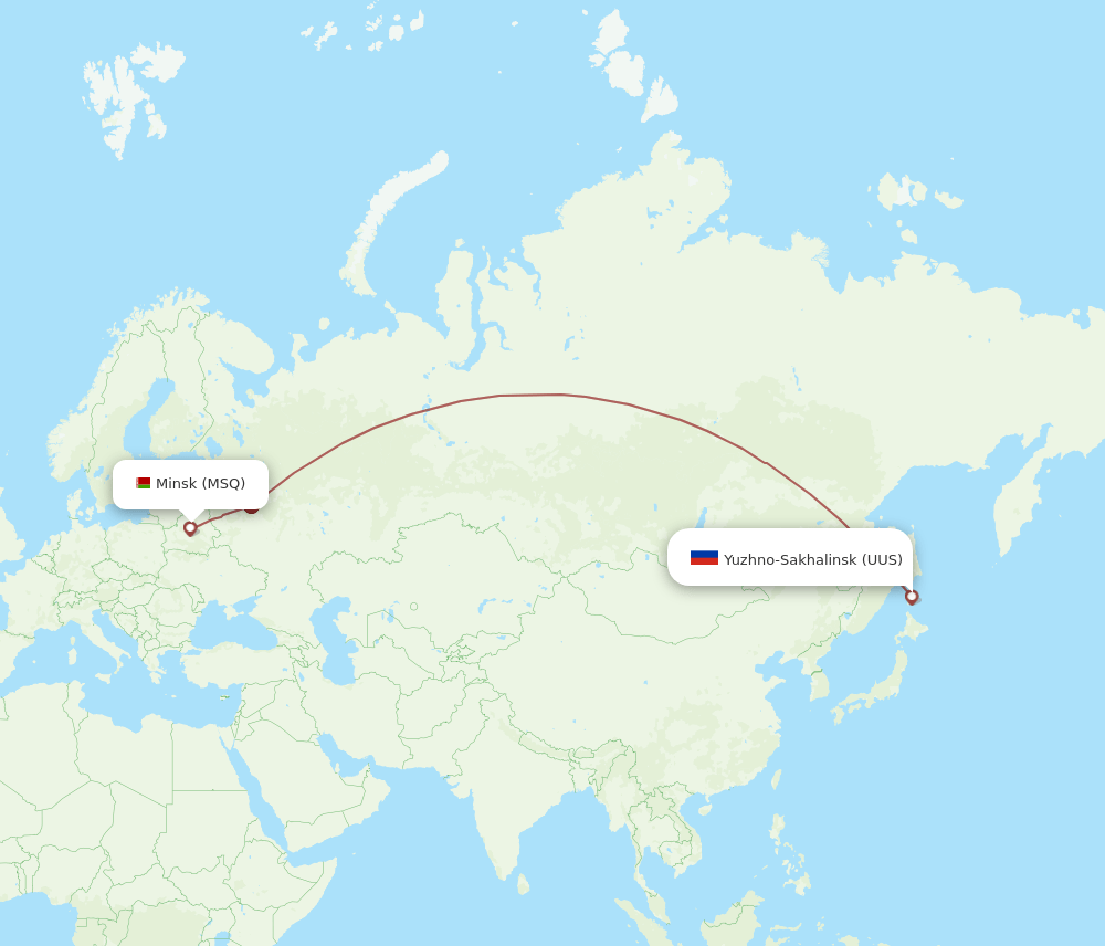 UUS-MSQ flight routes