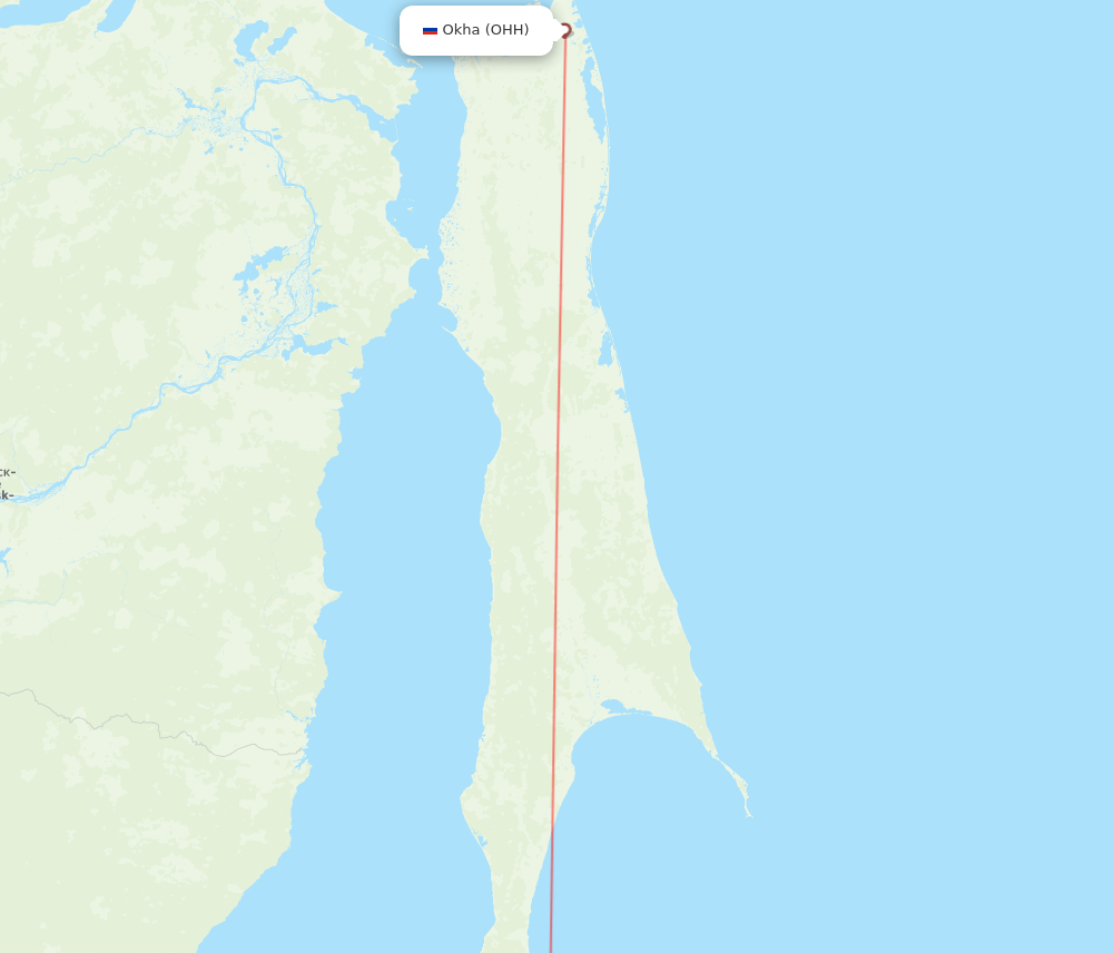 Yuzhno-Sakhalinsk - Okha route map and flight paths