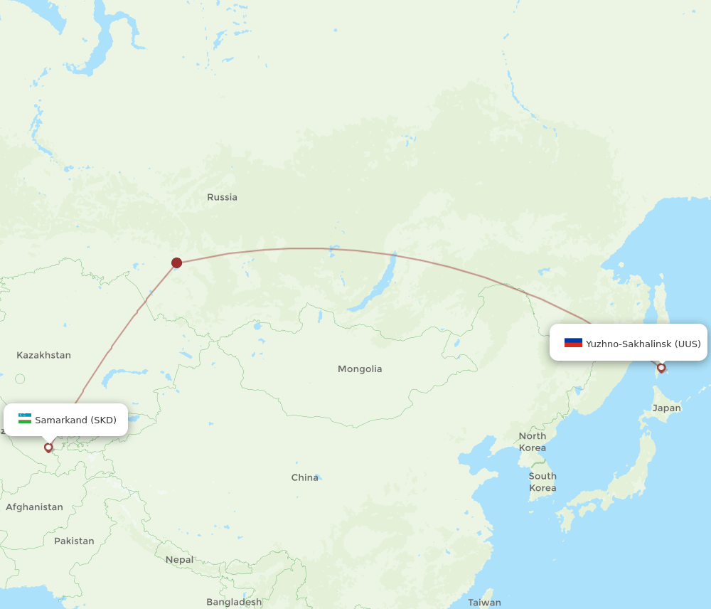 UUS-SKD flight routes