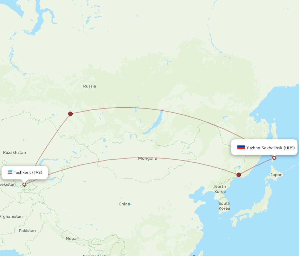 UUS-TAS flight routes