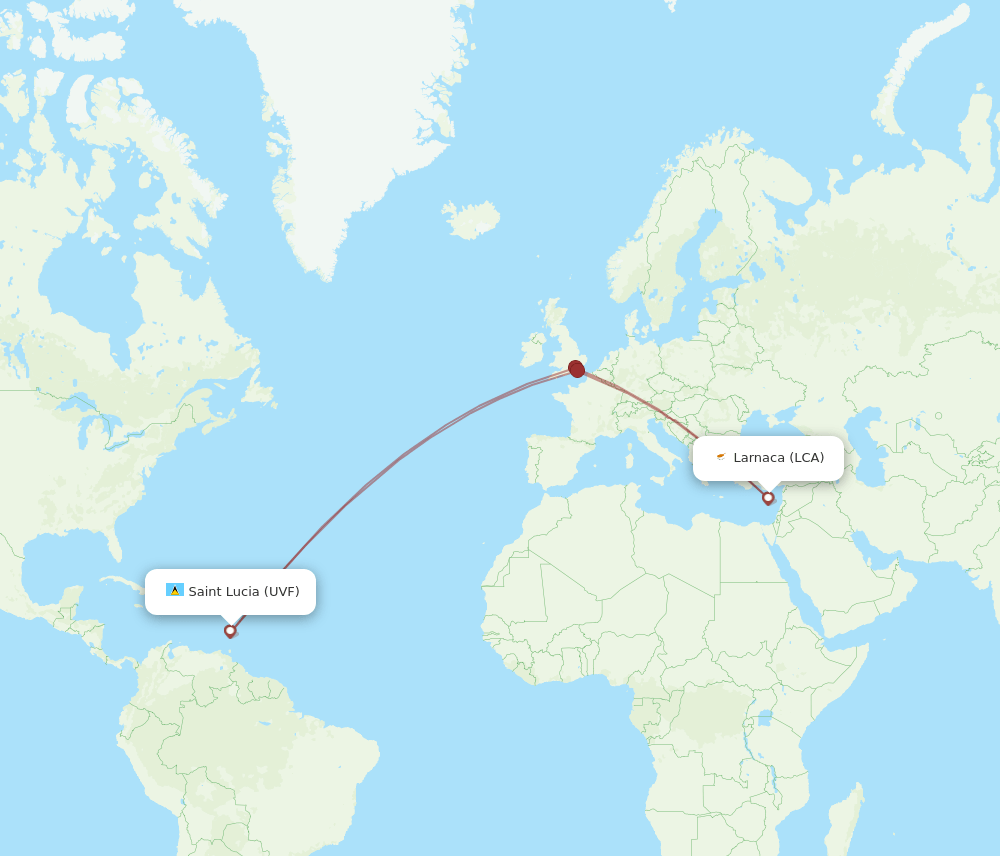 UVF-LCA flight routes