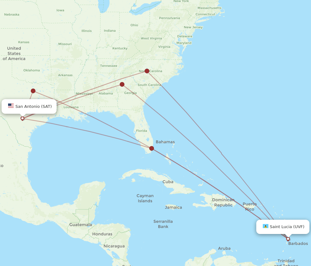 UVF-SAT flight routes