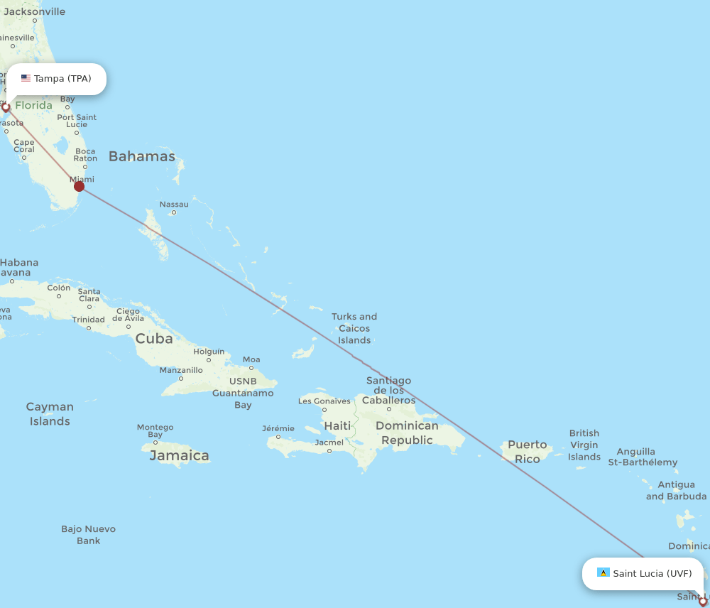 UVF-TPA flight routes