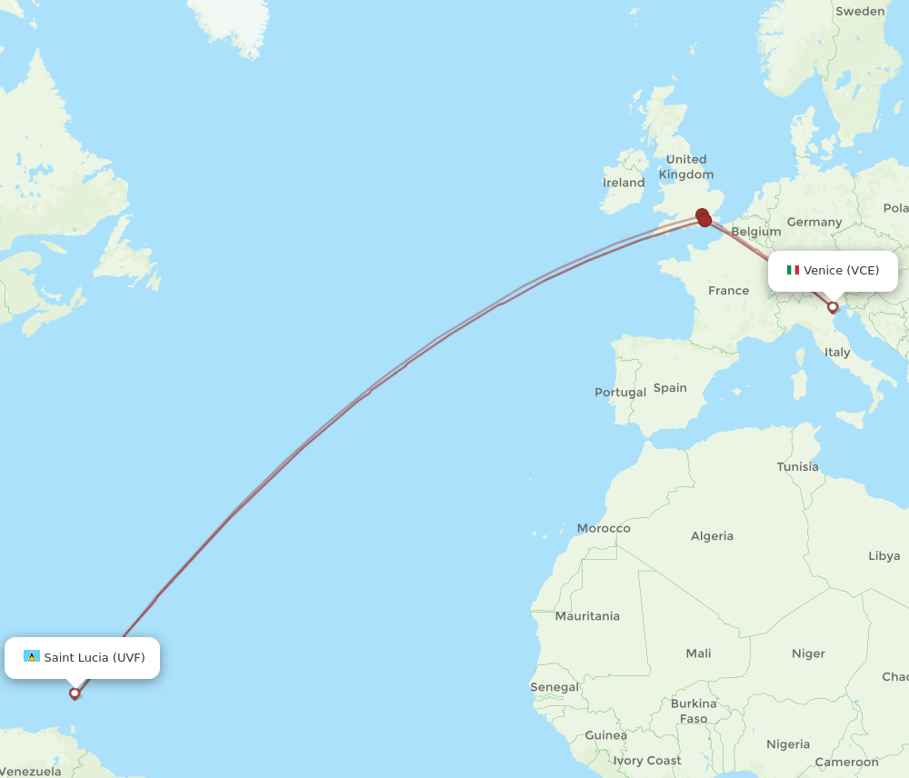 UVF-VCE flight routes