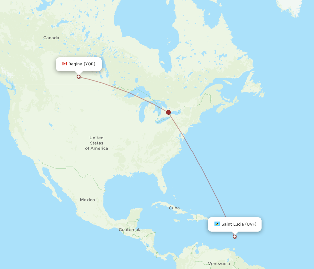 UVF-YQR flight routes