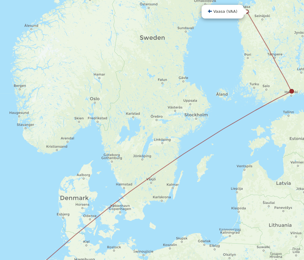 VAA-AMS flight routes