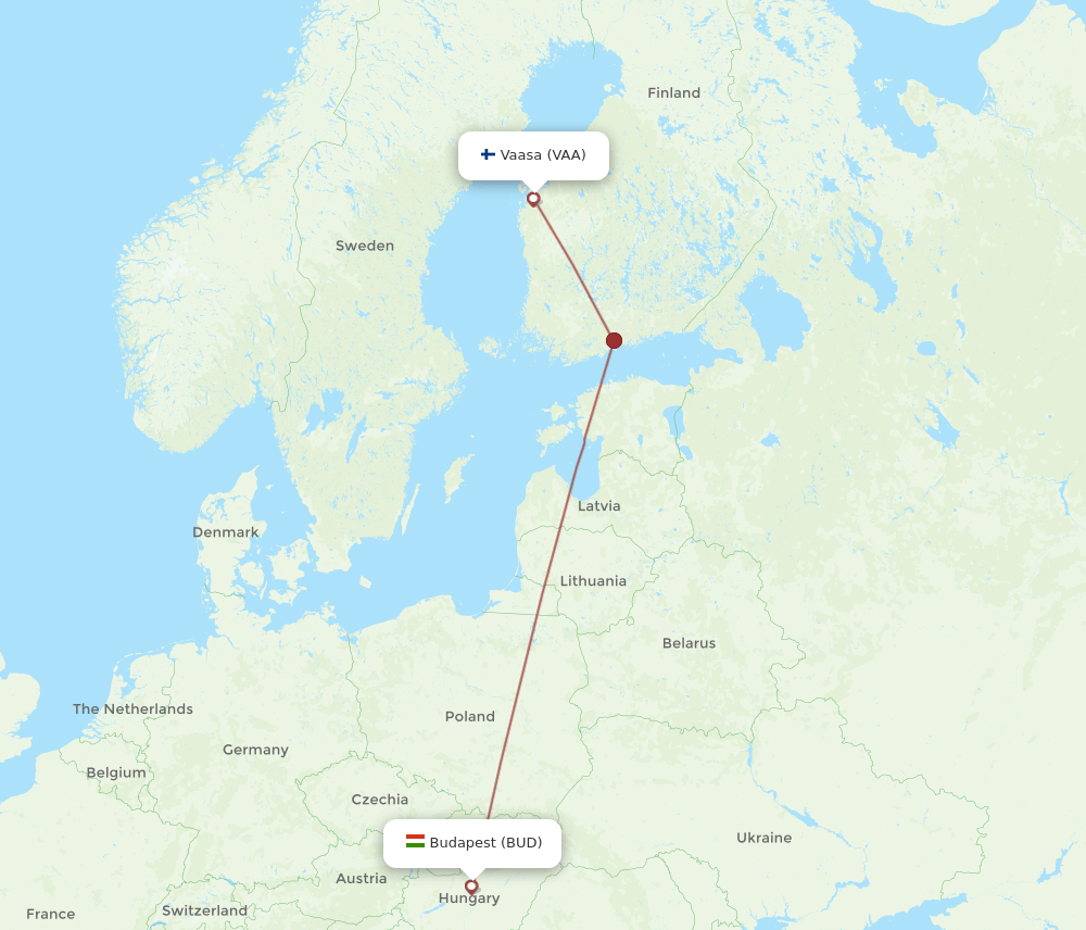 VAA-BUD flight routes