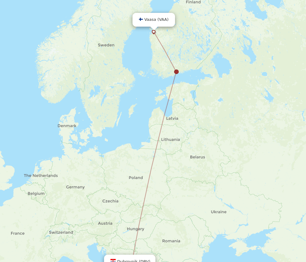 VAA-DBV flight routes