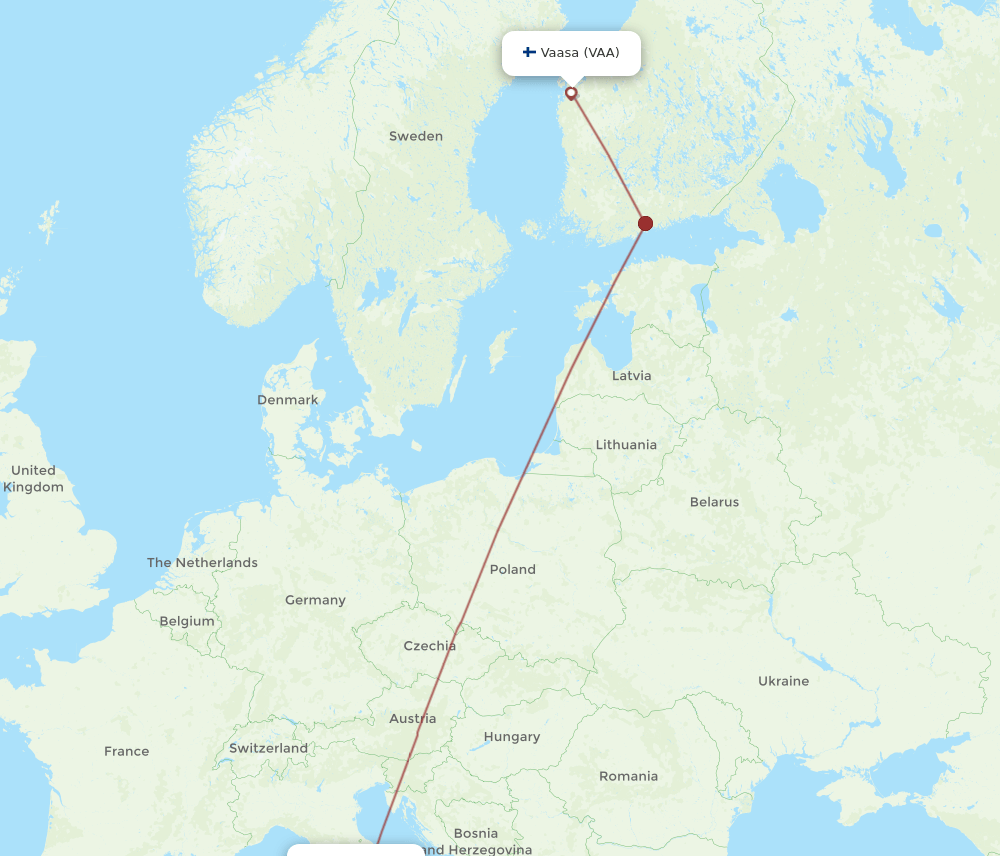 VAA-FCO flight routes