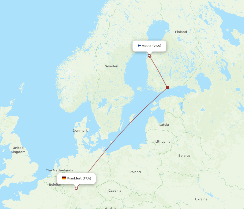 VAA to FRA flights and routes map