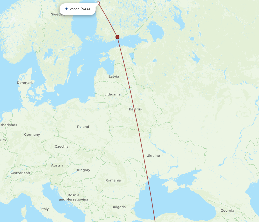 VAA-GZP flight routes