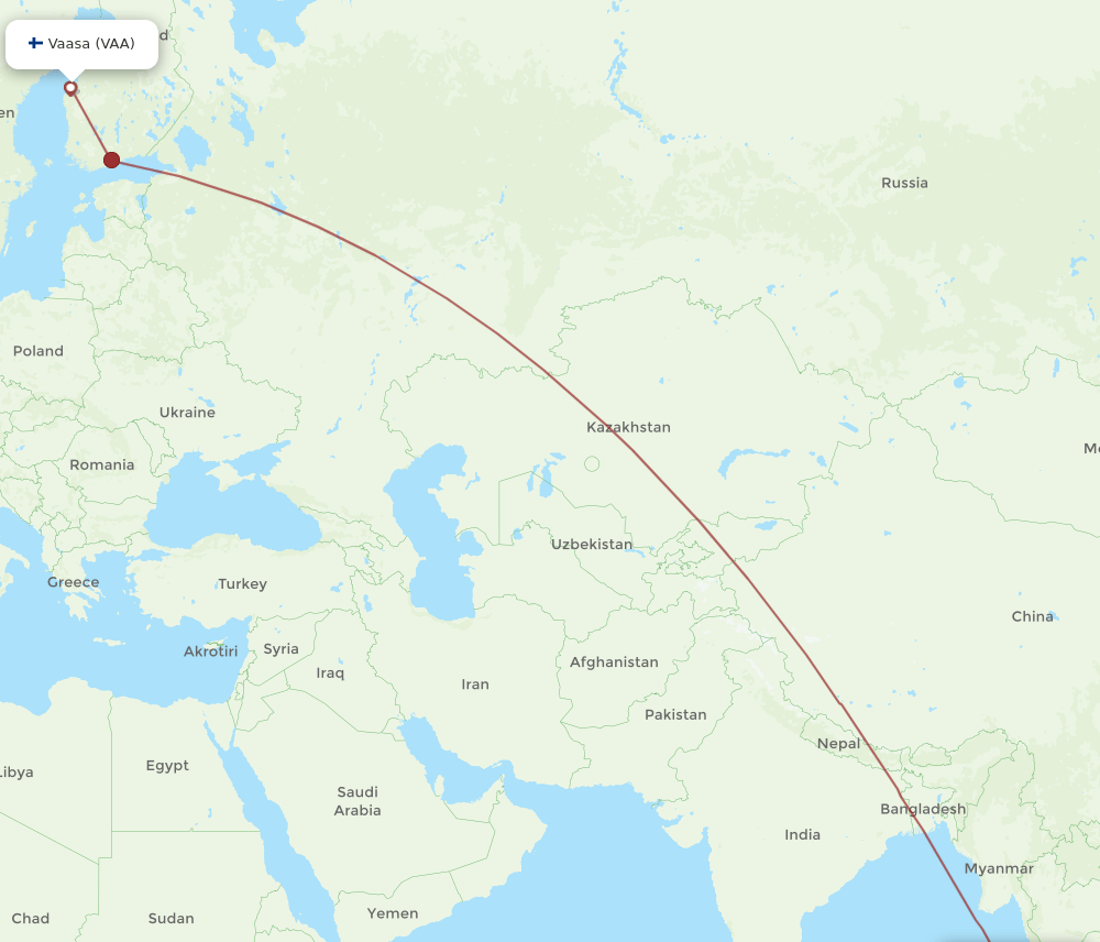 VAA-HKT flight routes