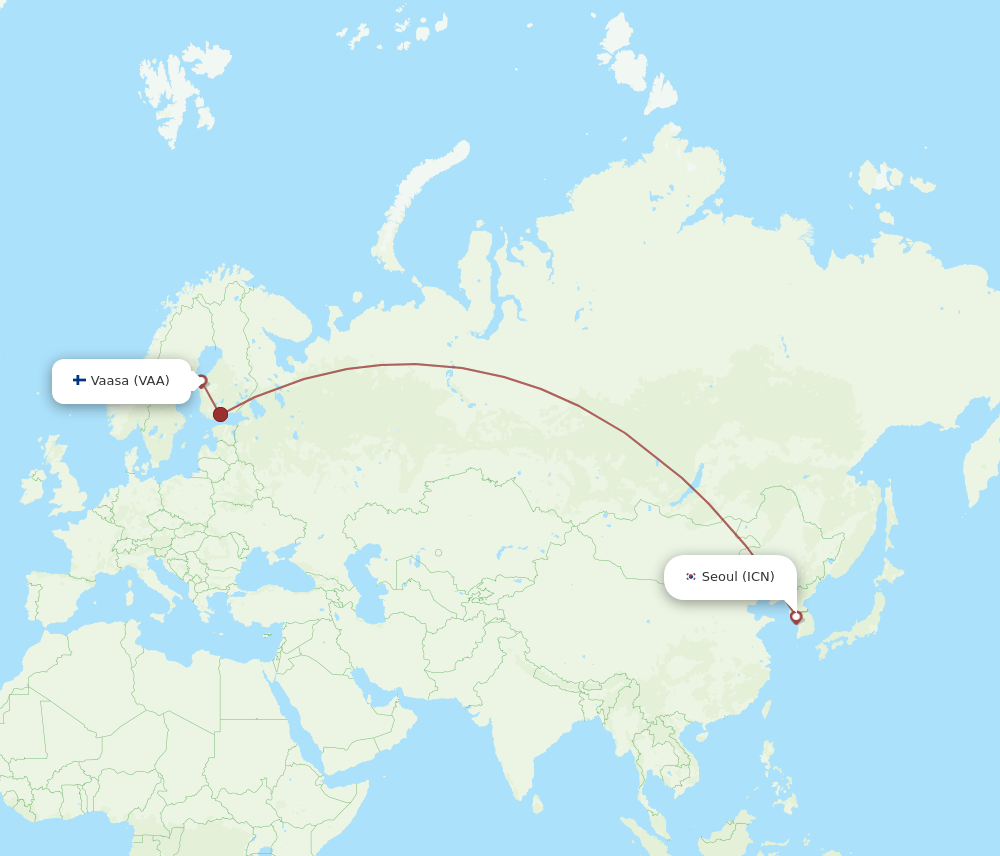 VAA-ICN flight routes