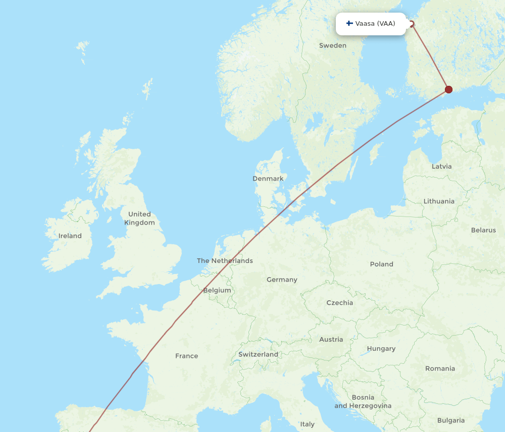 VAA to LIS flights and routes map