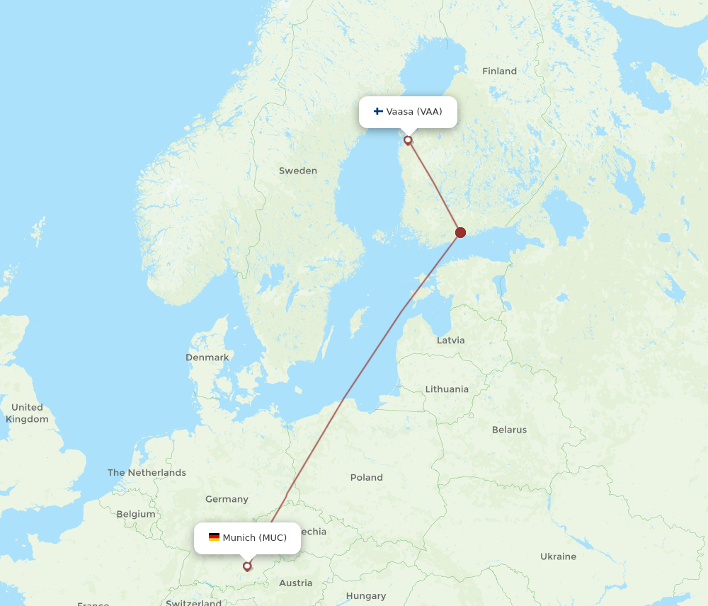 VAA to MUC flights and routes map
