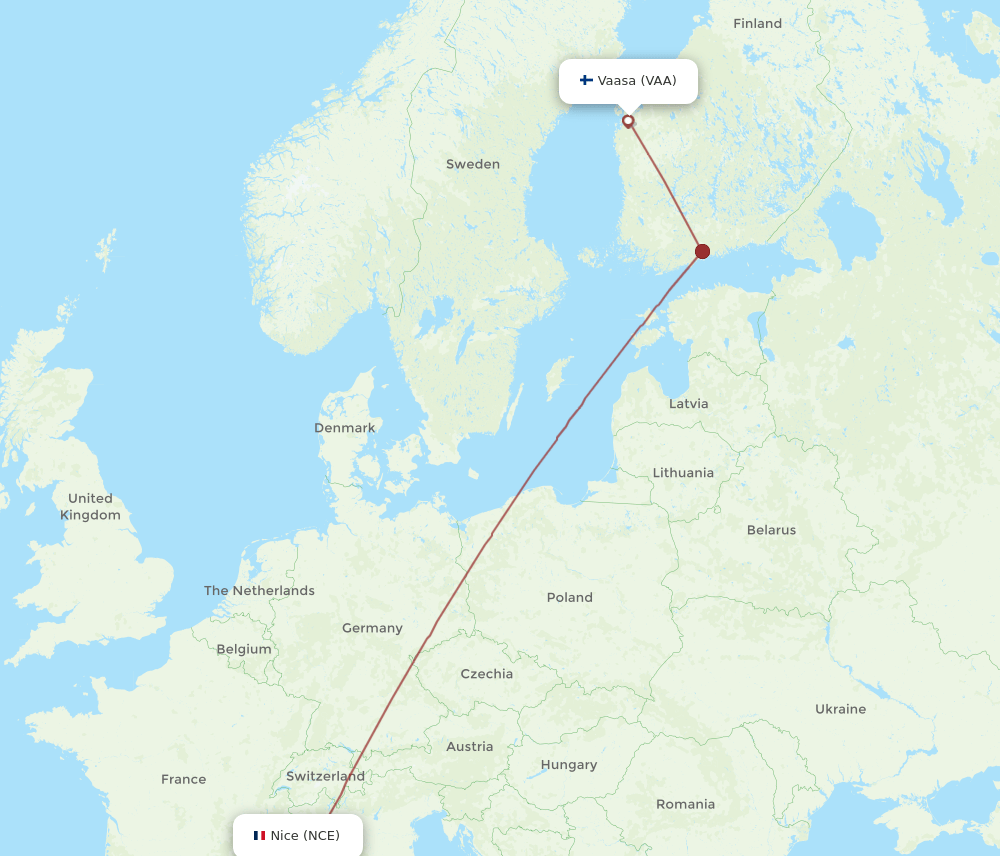 VAA-NCE flight routes