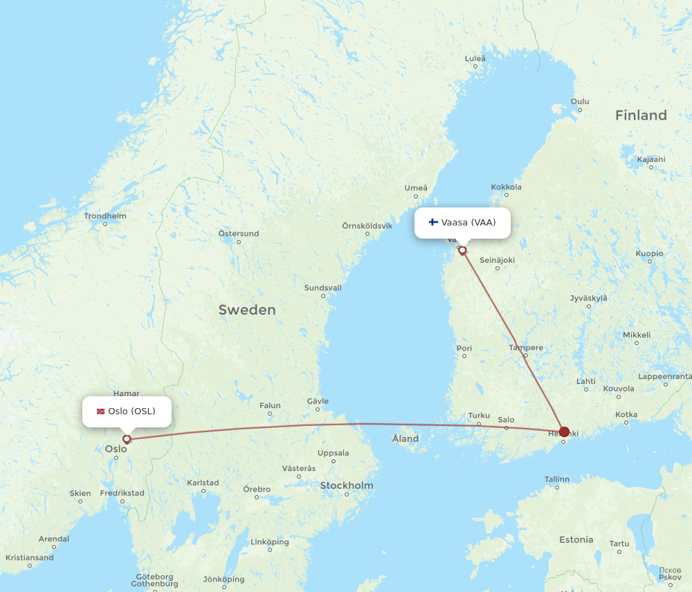 VAA-OSL flight routes