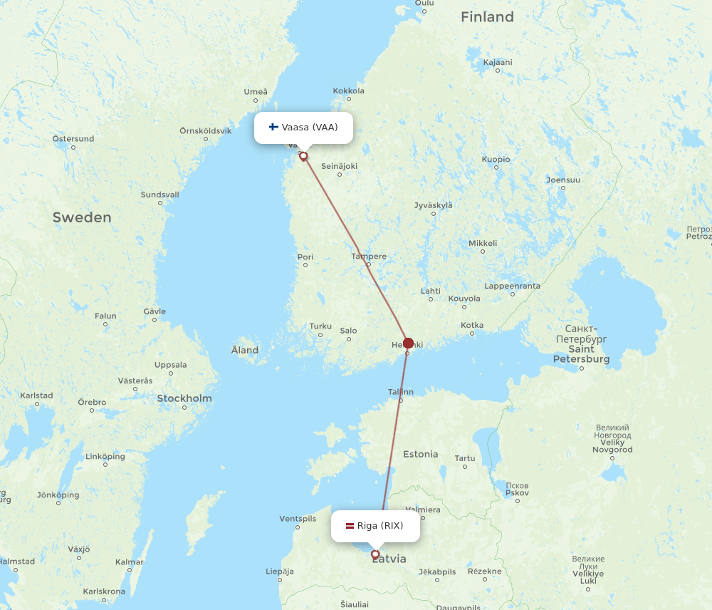 VAA to RIX flights and routes map