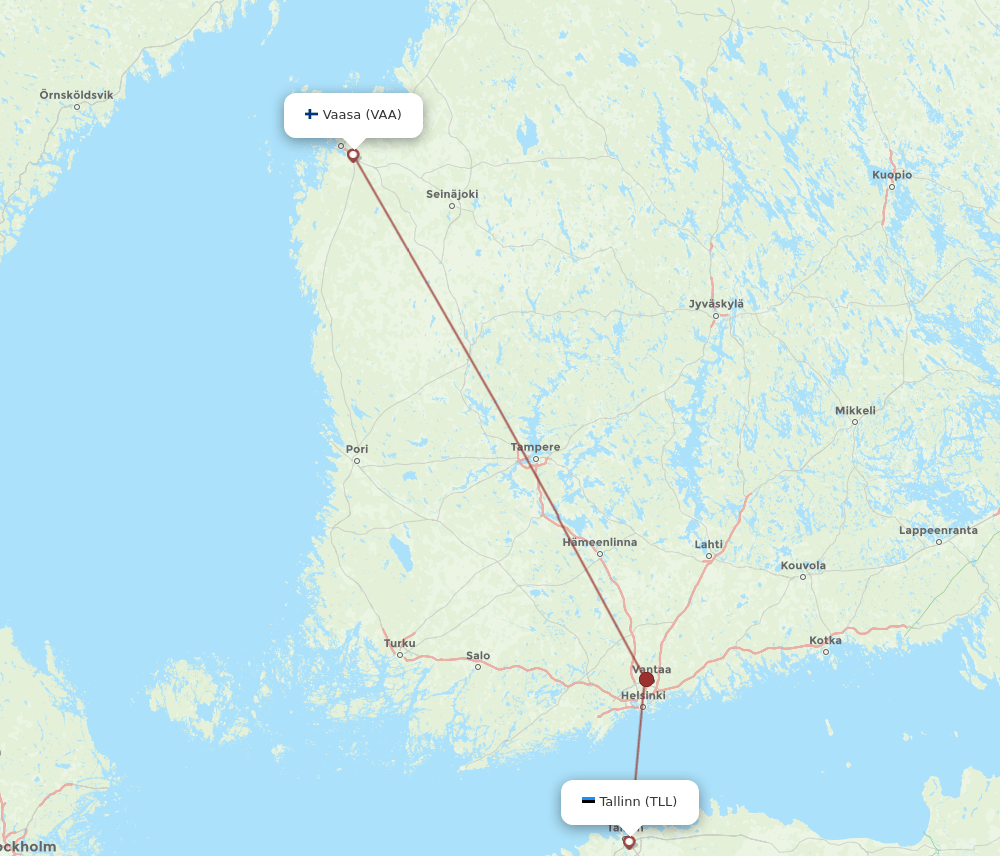 VAA-TLL flight routes