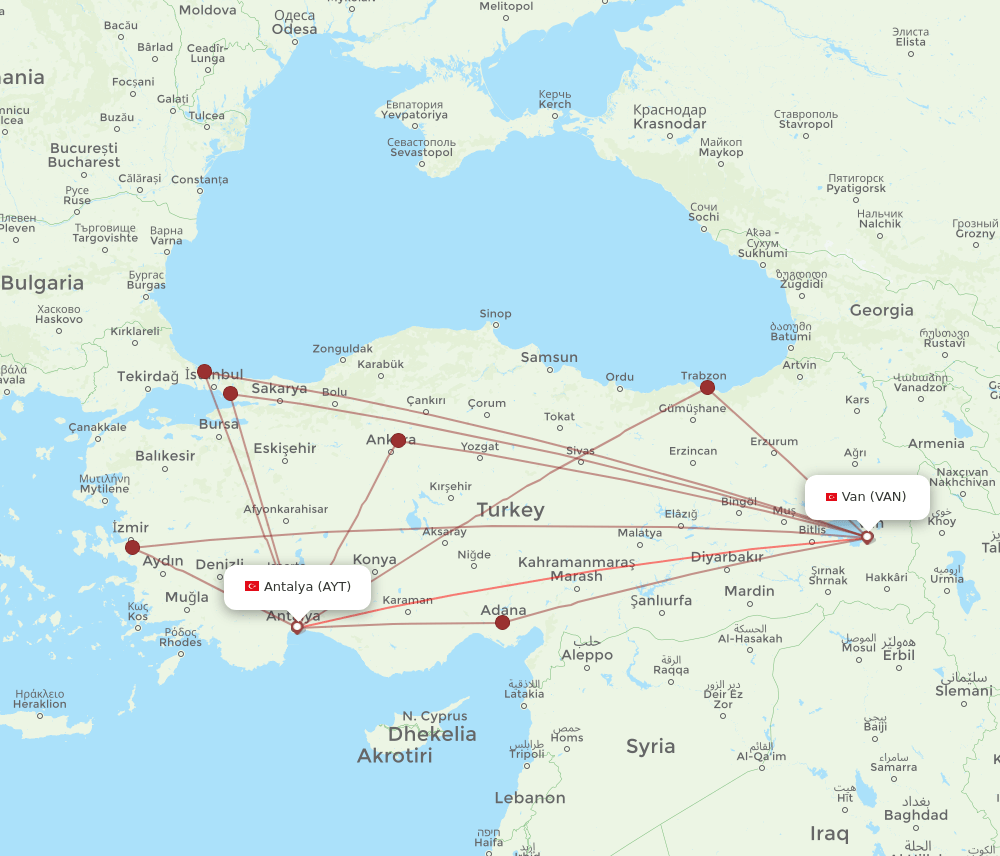 VAN-AYT flight routes