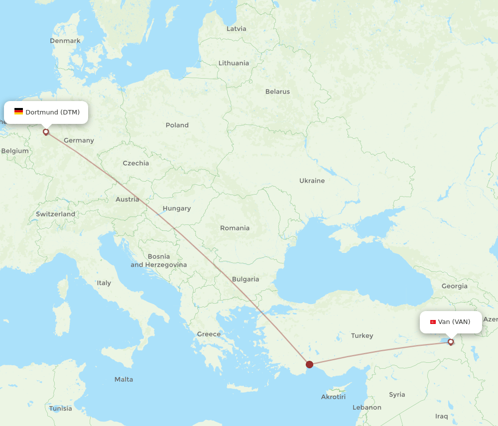VAN-DTM flight routes