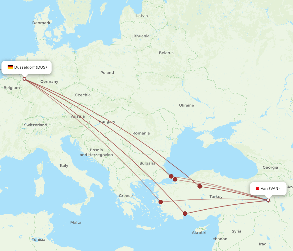 VAN-DUS flight routes