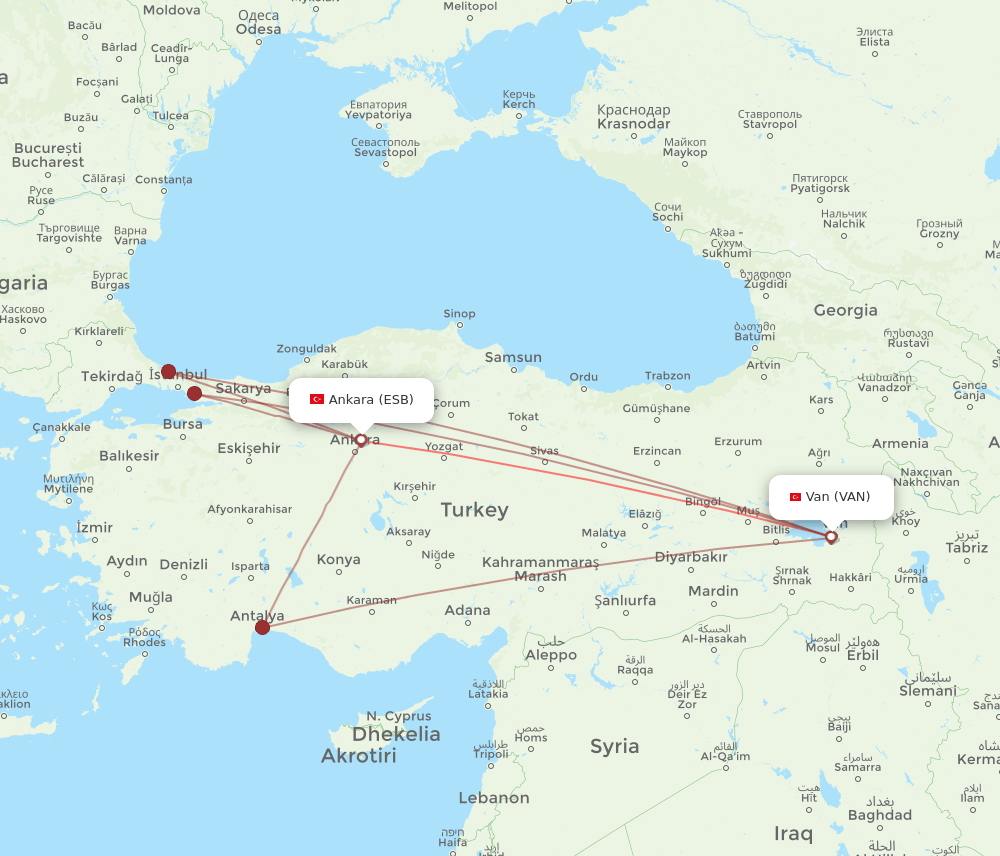 VAN-ESB flight routes