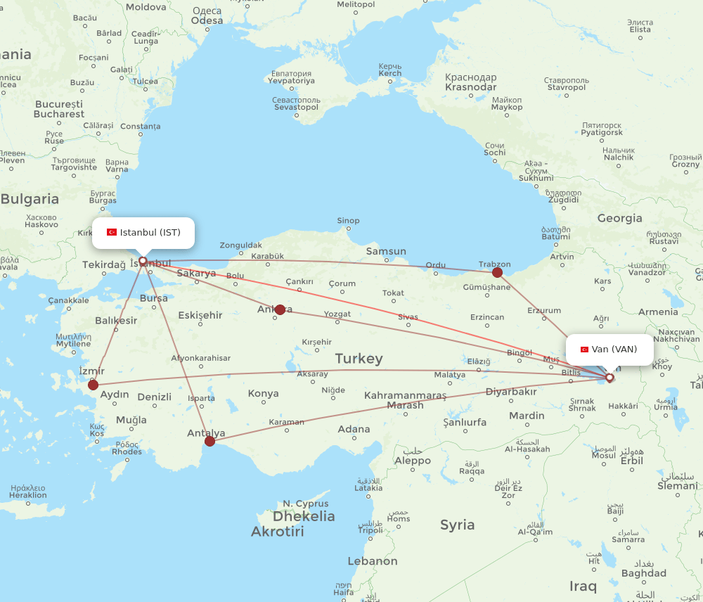 VAN-IST flight routes