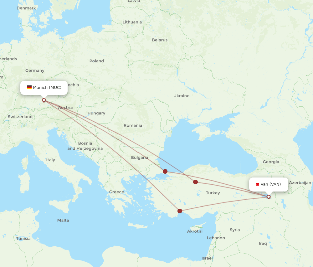 VAN-MUC flight routes