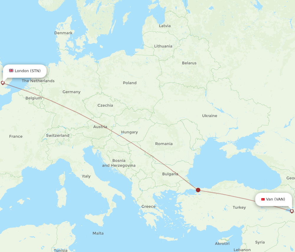 VAN-STN flight routes