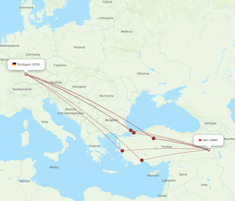 VAN-STR flight routes