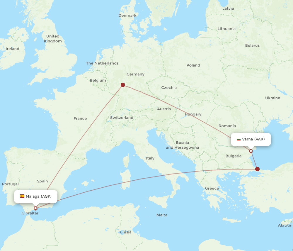 VAR-AGP flight routes