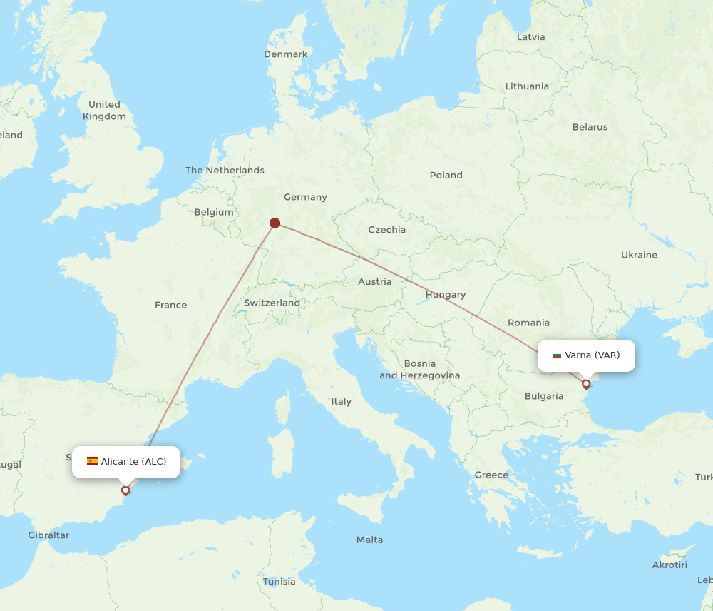 VAR-ALC flight routes