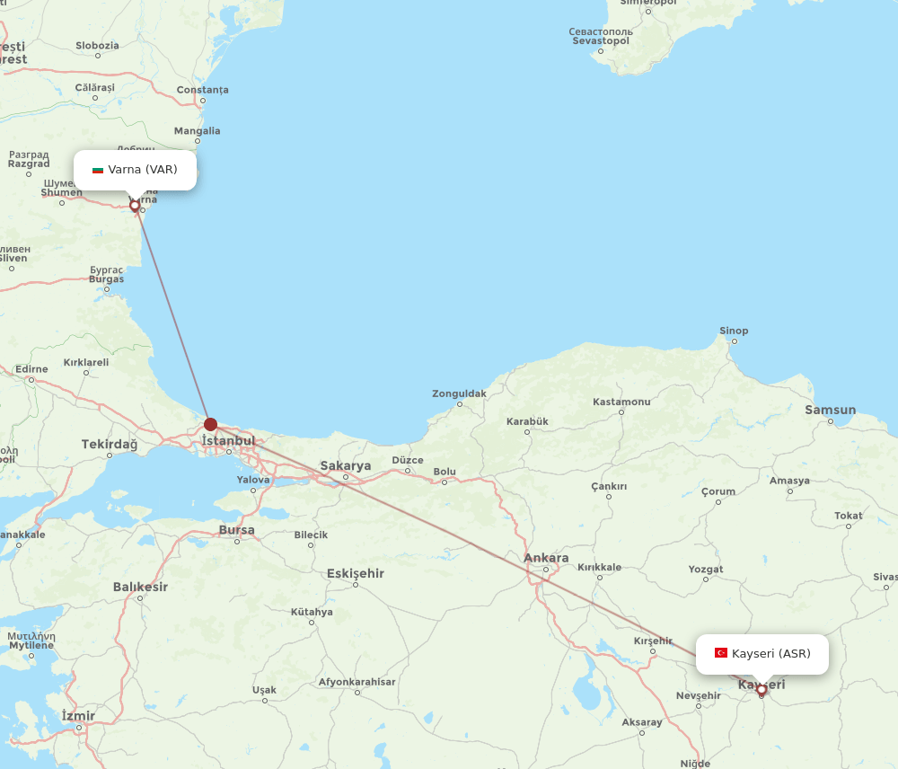 VAR-ASR flight routes