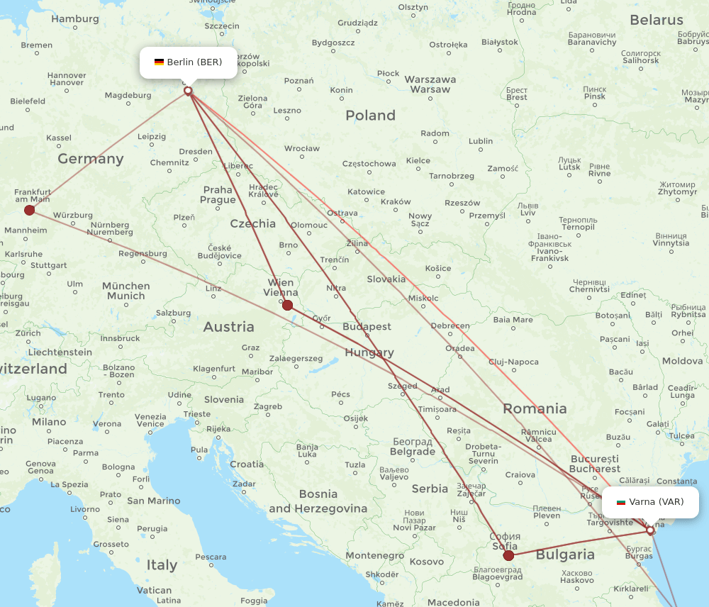 VAR-BER flight routes