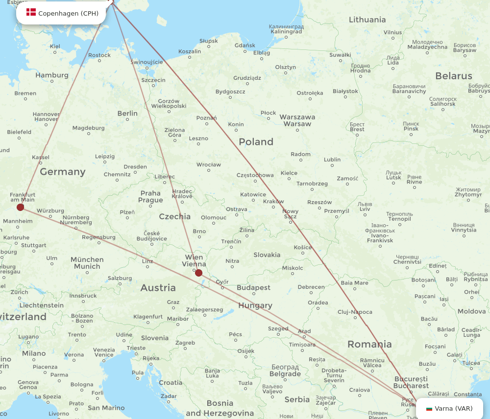 VAR-CPH flight routes