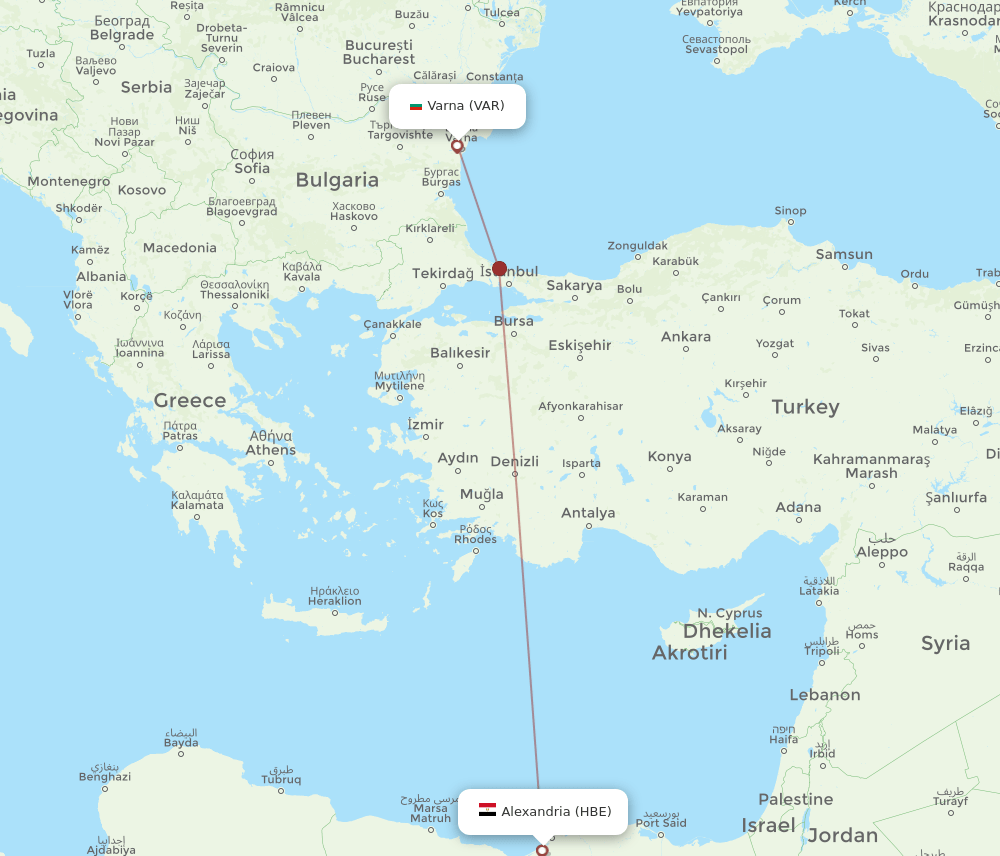VAR-HBE flight routes
