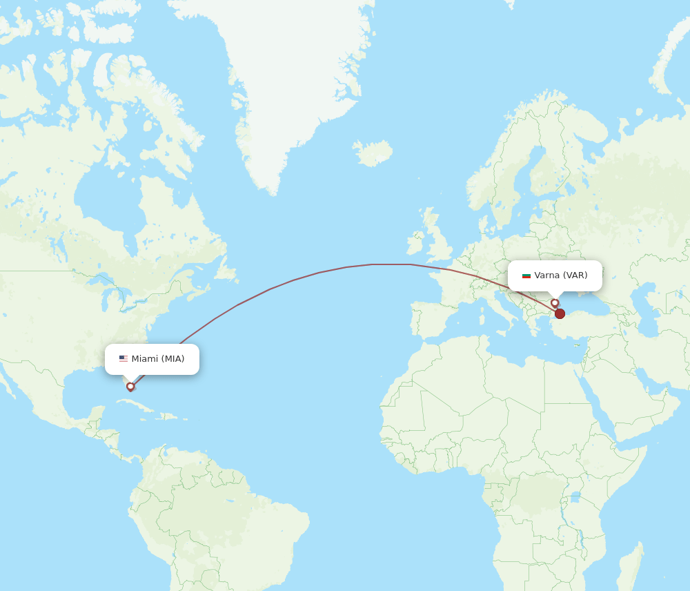 VAR-MIA flight routes