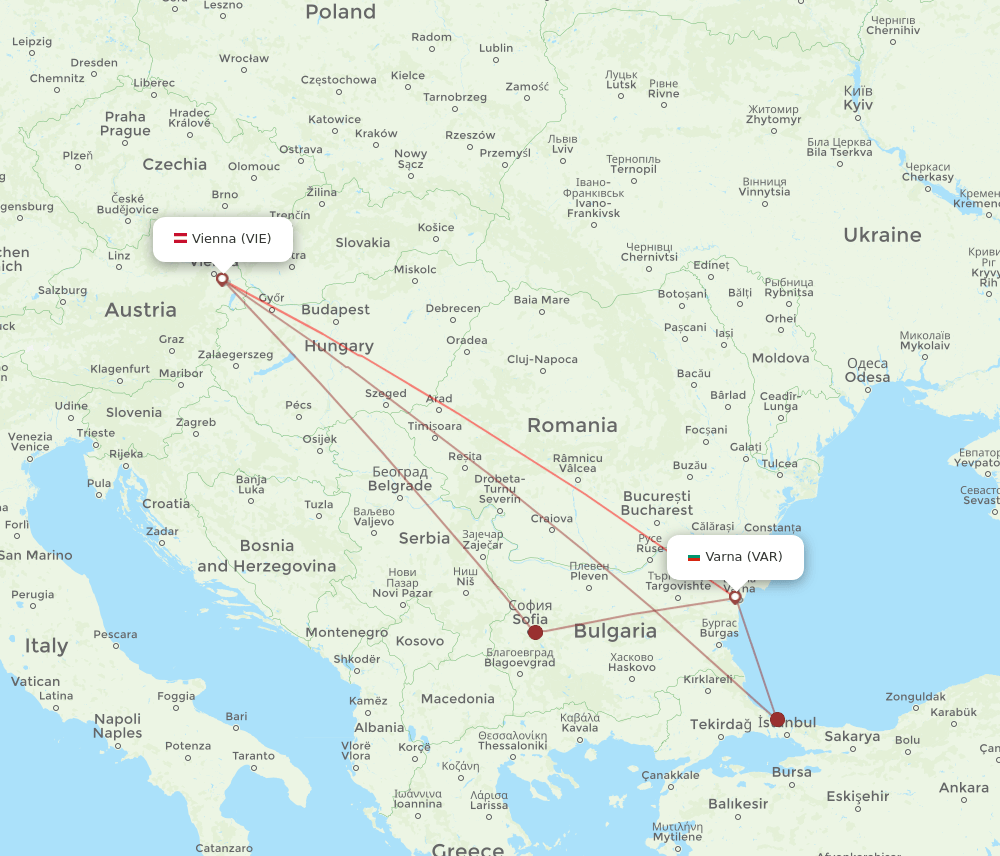 VAR-VIE flight routes
