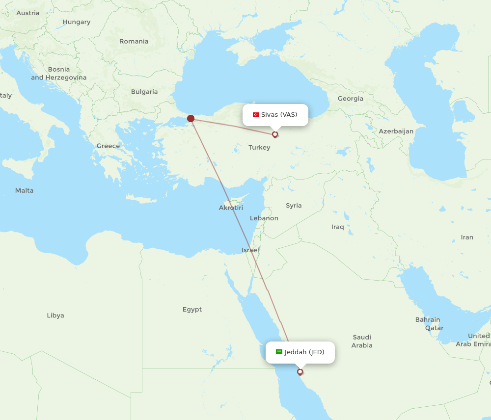 VAS-JED flight routes