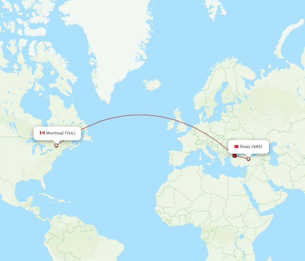 VAS-YUL flight routes