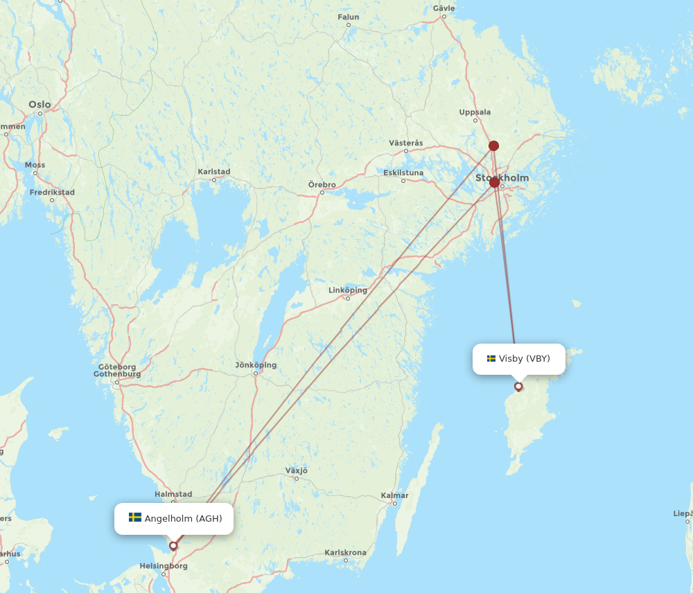 VBY to AGH flights and routes map