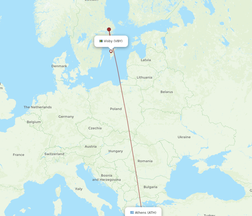 VBY to ATH flights and routes map