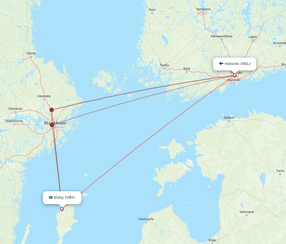 VBY-HEL flight routes