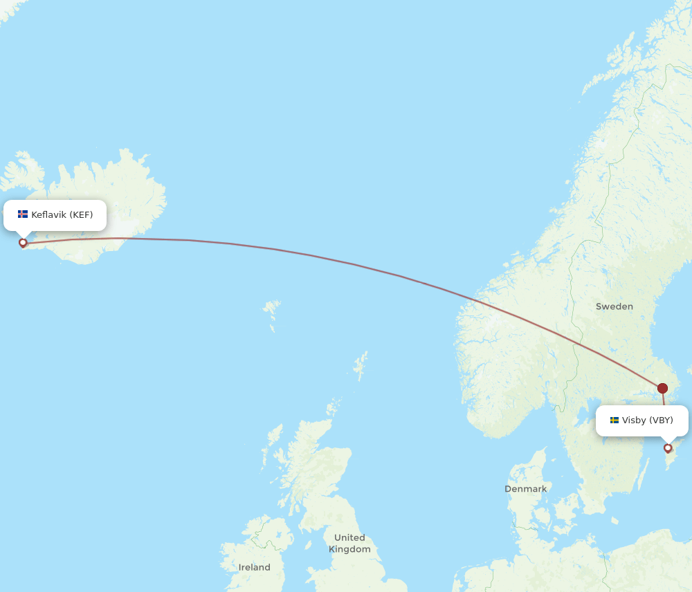VBY-KEF flight routes
