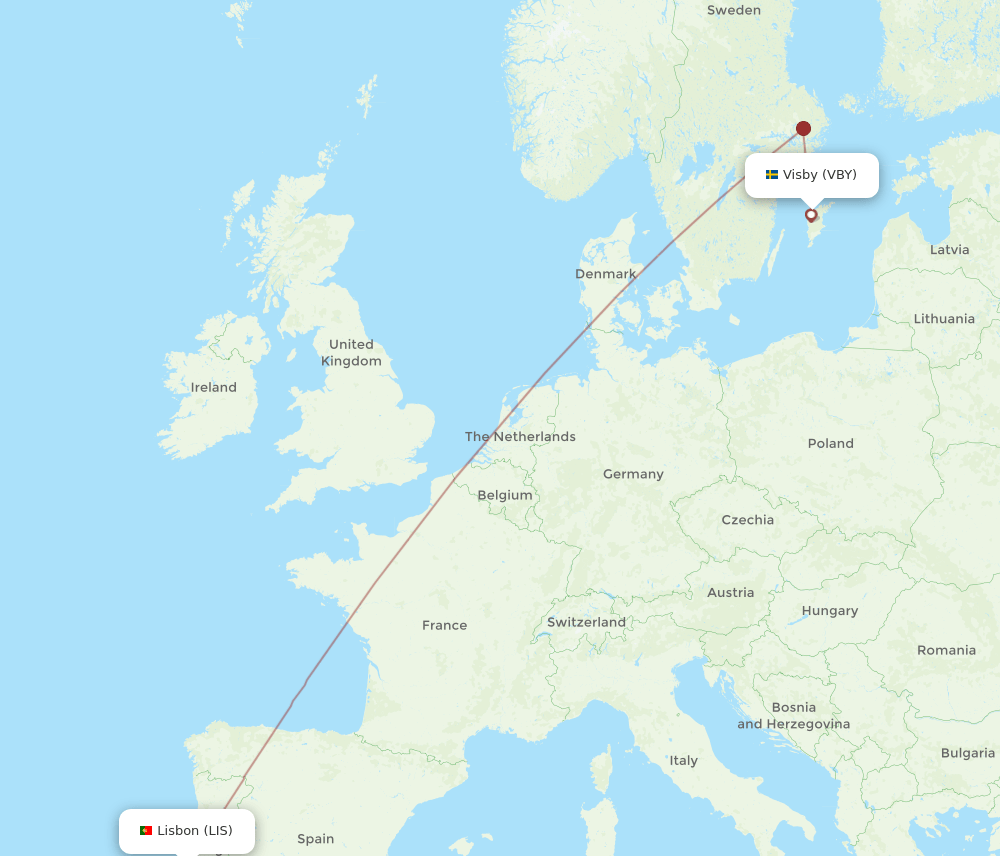 VBY-LIS flight routes