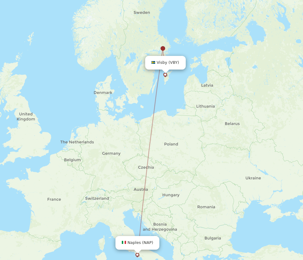 VBY-NAP flight routes