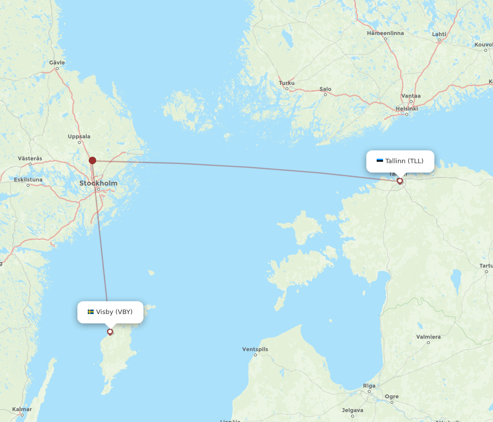 VBY to TLL flights and routes map