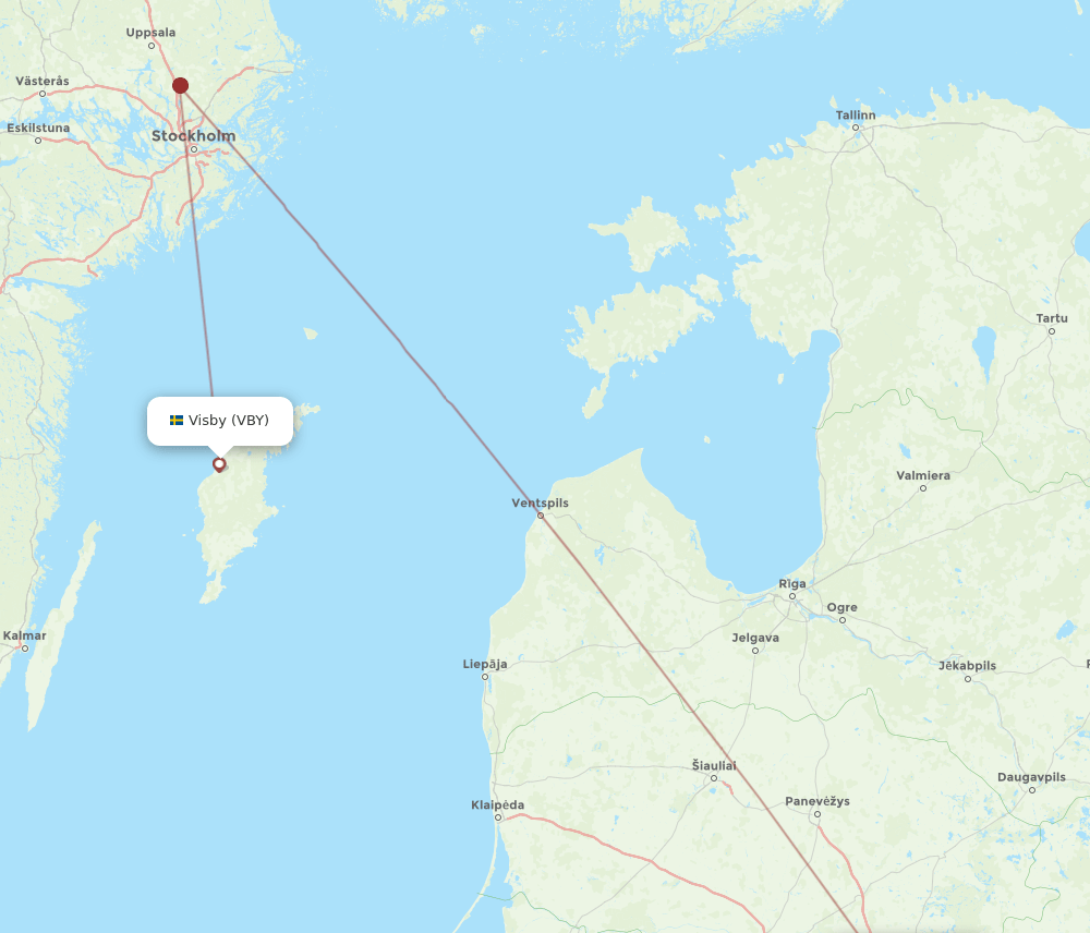 VBY-VNO flight routes