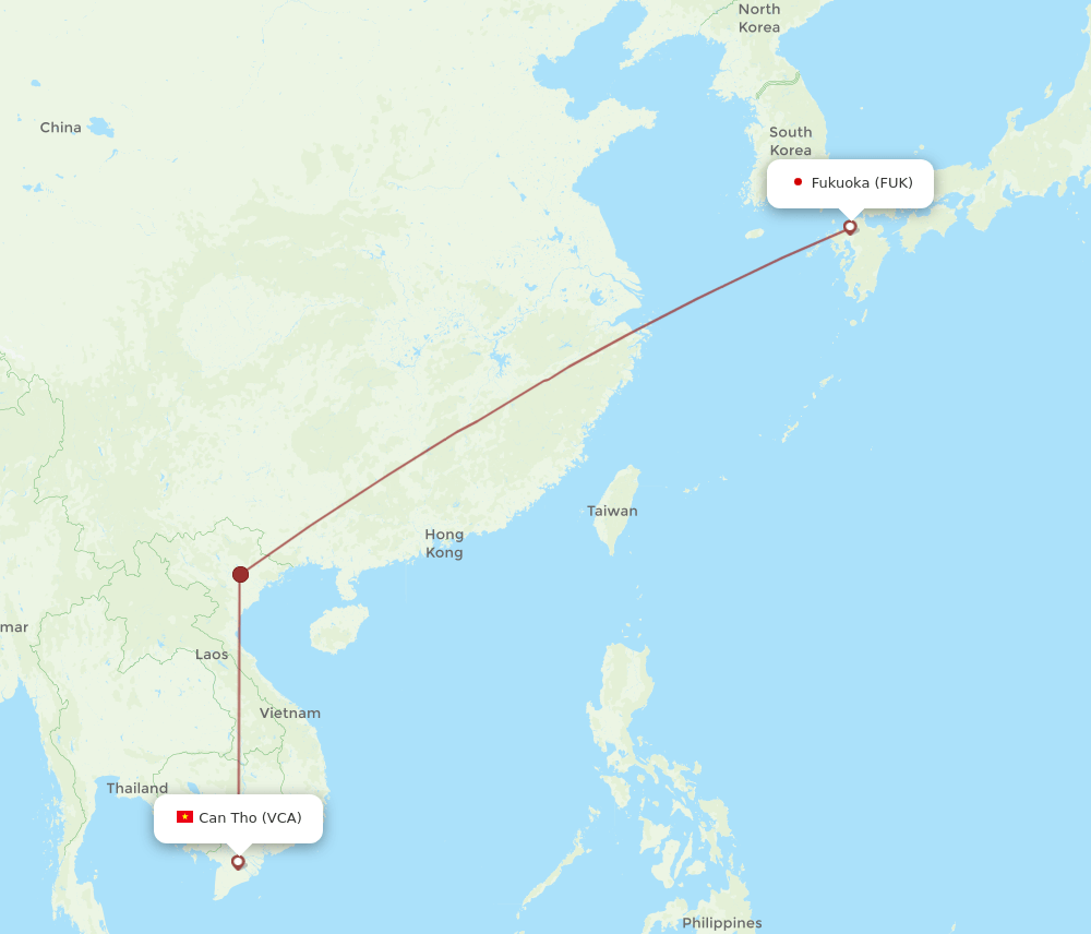 VCA-FUK flight routes